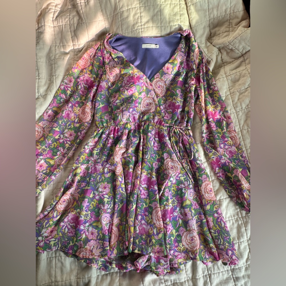 Mini Floral Dress with Balloon Sleeves